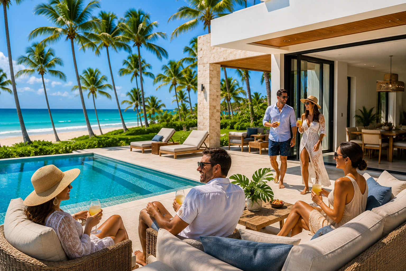 Luxury beachfront villa in Punta Cana, Dominican Republic