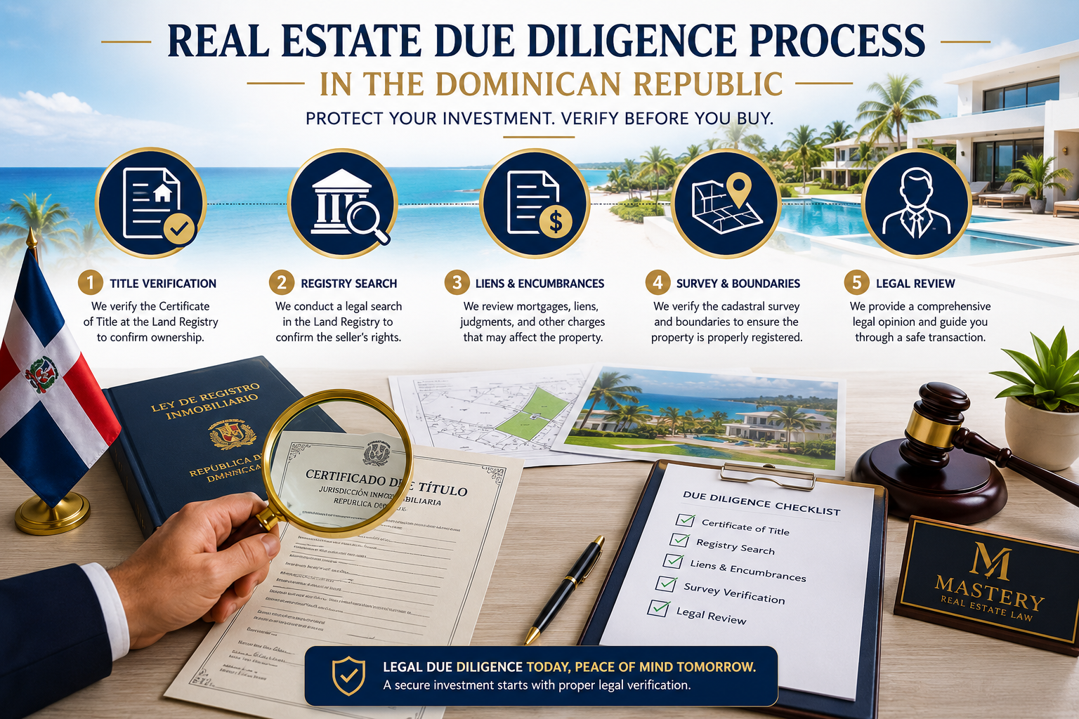 Real estate due diligence and title verification process in the Dominican Republic