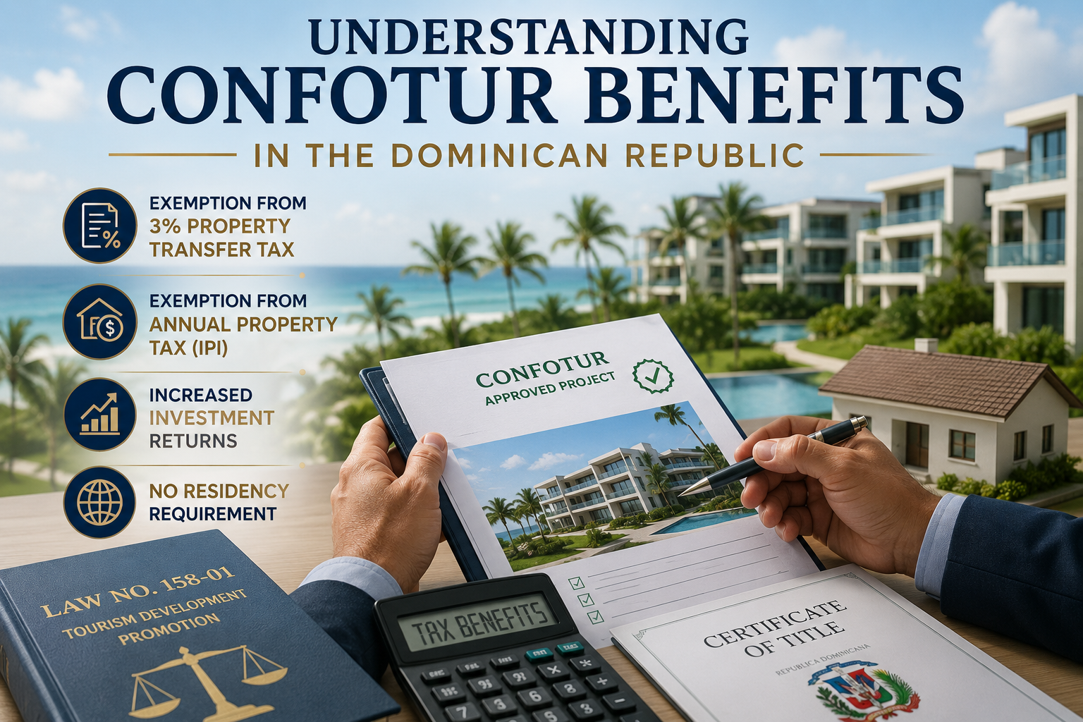 CONFOTUR-approved real estate investment project showing tax incentives and legal benefits for property buyers in the Dominican Republic.