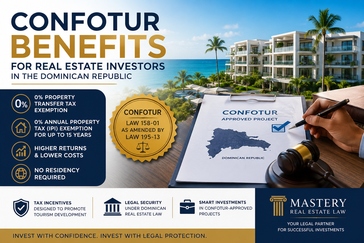 Property transfer tax calculation and closing costs for real estate purchases in the Dominican Republic